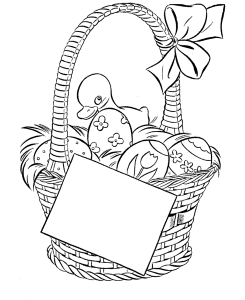 Easter Basket Colouring Page | Coloring