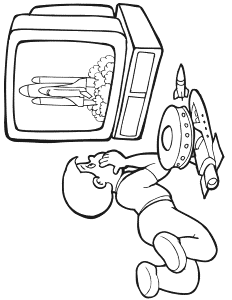 boy with television coloring pages | Coloring Pages