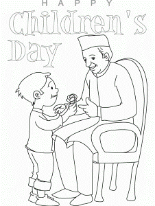 chacha nehru with children coloring page | Download Free chacha