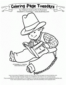 dulemba: Coloring Page Tuesday - Cowboy Reader