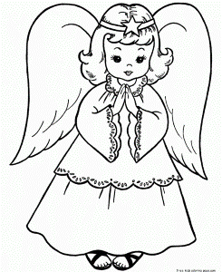 christmas angel coloring pages printable for kids - Free Printable