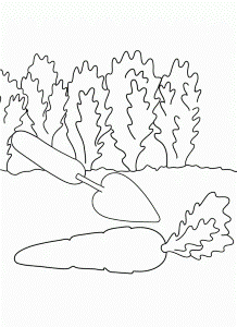 Free Printable Coloring Page | Picking Carrots