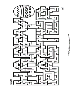Happy Easter Maze Free Coloring Pages for Kids - Printable