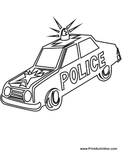 Square Police cars printable coloring pages | Color Printing|Sonic