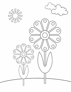 spring flowers printable coloring pages