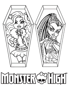Monster High Clawdeen Wolf And Nefera De Nile Coloring Page | Free