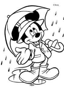 Mickey Mouse coloring pages - Mickey Mouse in the rain