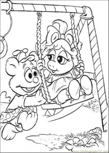 Coloring Pages The Baby Swings (Cartoons > Muppet Babies) - free