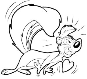 Printable Love Coloring Pages of Looney Tunes Pepe | Coloring
