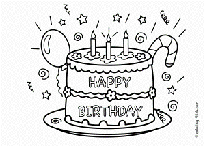 Cake Happy Birthday Party Coloring Pages Muffin Coloring Pages ...