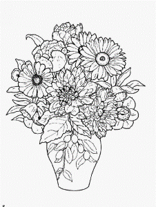 Coloring Pages Of Flowers In A Vase - Coloring