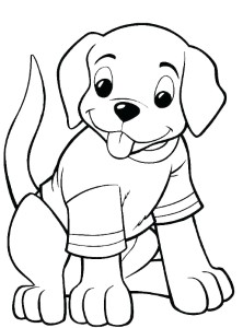 Printable A Dog Wearing T Shirt coloring page for both aldults and kids.