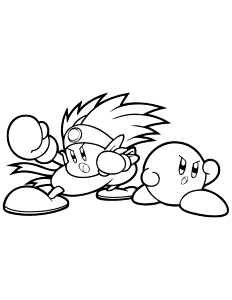 Kirby And Knuckle Joe Coloring Page | Free Printable Coloring Pages