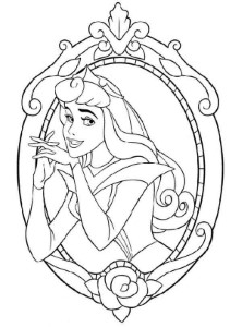Princess Aurora in the Mirror Coloring Page | Kids Play Color