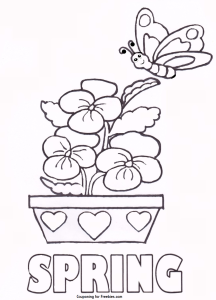 FREE Printable Coloring Page With Spring Theme, FREE For Kids To Color