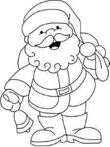 Bell And Santa Coloring Page | Christmas Coloring pages of ...