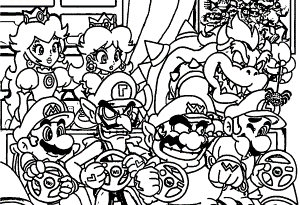 Mario Kart Wii Boys Time Super Mario Bros Coloring Page ...