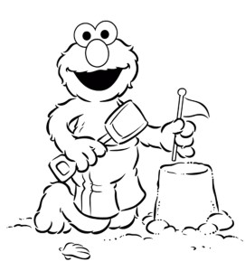 Sesame street coloring pages elmo at the beach - ColoringStar