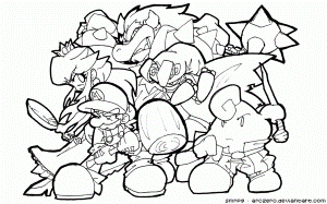 Mario Sonic - Coloring Pages for Kids and for Adults