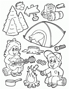 Camping Coloring Pages For Toddlers - Coloring Page