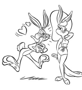 Bugs Bunny Fall in Love with Lola Bunny Coloring Pages: Bugs Bunny ...