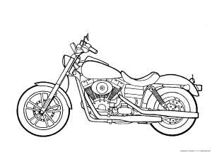 Coloring Pages Motorcycle Harley Davidson - Coloring Page