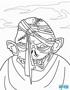 HALLOWEEN MONSTERS coloring pages - Zombie Head