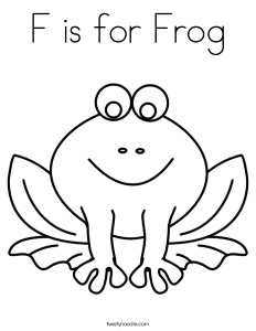 F is for Frog Coloring Page - Twisty Noodle