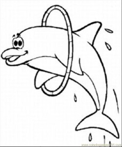 Coloring Pages Dolphins Coloring Pages 2 Med (Mammals > Dolphin