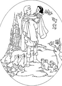 snow white and prince Colouring Pages (page 2)