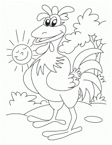 Sun rises Rooster voices coloring page | Download Free Sun rises