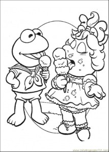 Coloring Pages Eating Ice Cream Together (Cartoons > Muppet Babies