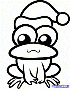 How to Draw a Christmas Frog, Step by Step, Christmas Stuff