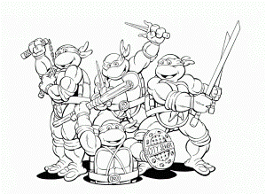 Free Ninja Turtles Coloring Page for Kids