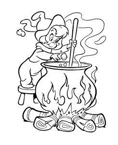 witches for halloween Colouring Pages