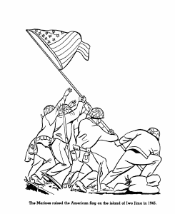 This Armed Forces Day Coloring Page Shows The Us Marines Raising
