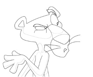 pink panther face Colouring Pages