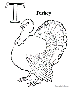 Preschool Coloring Page of Thanksgiving Turkey 008