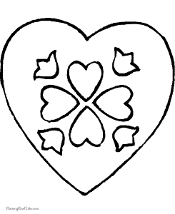 Printable Valentine hearts coloring pages - 041