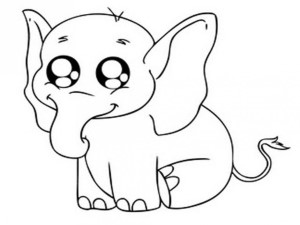Cute Baby Animal Coloring Pages Printable Elephant Id 101084