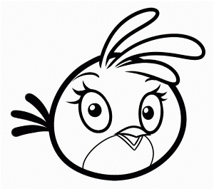 Angry Birds : Orange Bird Be Happy Coloring Page, Pictures Blue