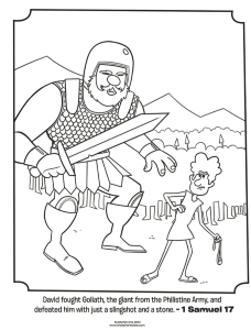 David and Goliath - Bible Coloring Pages | What
