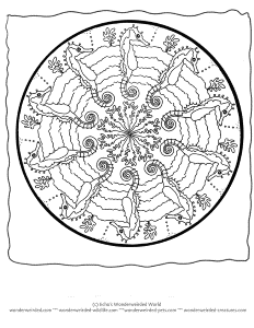 Seahorse Animal Mandalas To Color,Free Seahorse Coloring Pages