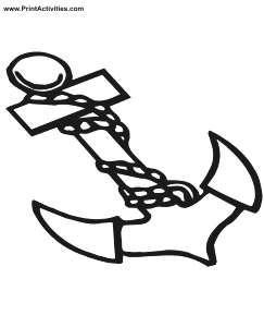 Boat Coloring Page | Anchor