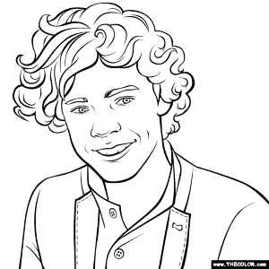 Harry Styles One Direction Coloring Page | Harry Styles Coloring ...