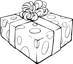 Clipart - Gift Coloring Page