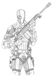 Deathstroke Batman Arkham Knight Coloring Pages Sketch Coloring Page