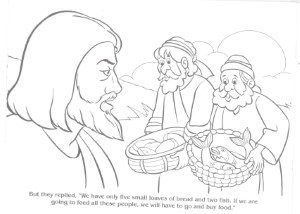 Philippine Bible Society Coloring Book Jesus Feeds 5000 People ...