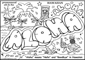 Aloha Graffiti - Free Coloring Page | coloring pages