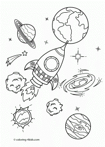 Space - Coloring Pages for Kids and for Adults